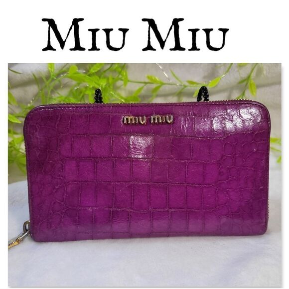 Authentic Miu Miu Leather Long Wallet - Picture 1 of 17